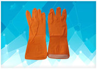 Стадо погружения - выровнянные не напудренные перчатки латекса, оранжевые перчатки экзамена латекса цвета поставщик