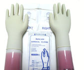 Перчатки естественного белого латекса цвета стерильного хирургические устранимые с свернутой оправой поставщик